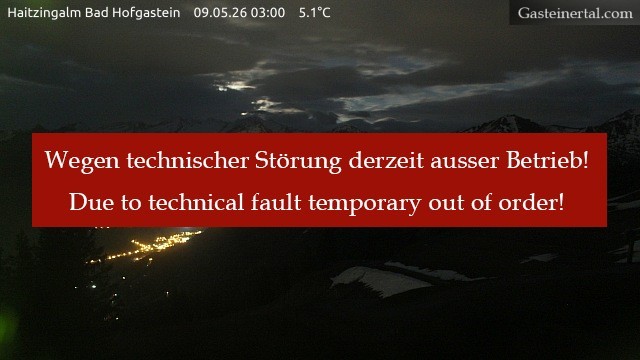 Archiv Foto Webcam Bad Hofgastein: Ausblick Haitzingalm