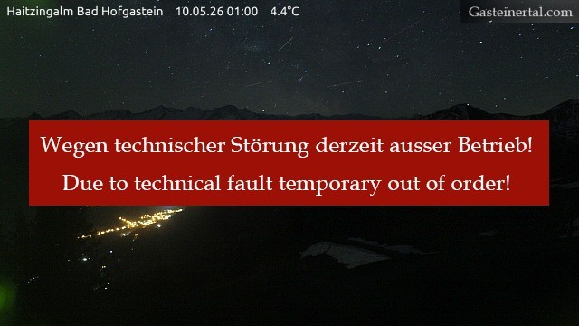 Archiv Foto Webcam Bad Hofgastein: Ausblick Haitzingalm