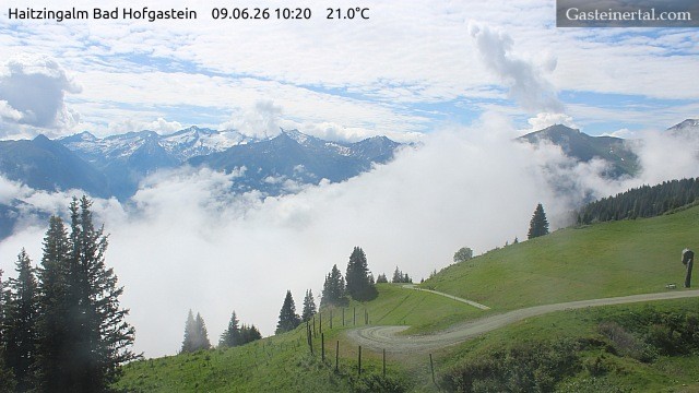 Archiv Foto Webcam Bad Hofgastein: Ausblick Haitzingalm