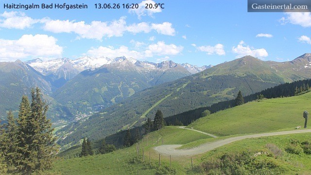 Archiv Foto Webcam Bad Hofgastein: Ausblick Haitzingalm