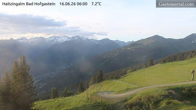 Archiv Foto Webcam Bad Hofgastein: Ausblick Haitzingalm