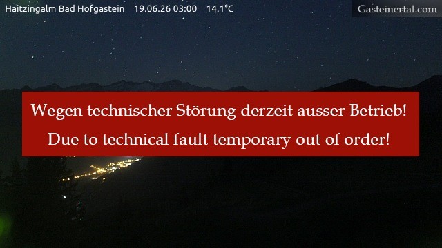 Archiv Foto Webcam Bad Hofgastein: Ausblick Haitzingalm