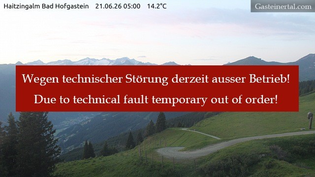 Archiv Foto Webcam Bad Hofgastein: Ausblick Haitzingalm