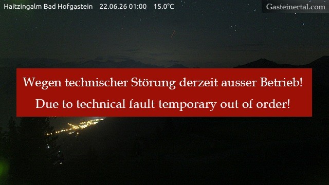 Archiv Foto Webcam Bad Hofgastein: Ausblick Haitzingalm