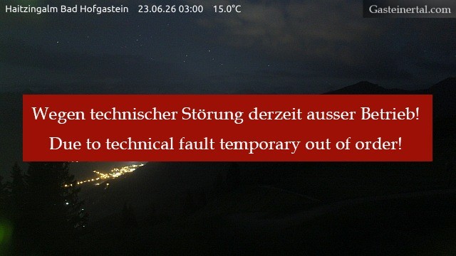 Archiv Foto Webcam Bad Hofgastein: Ausblick Haitzingalm