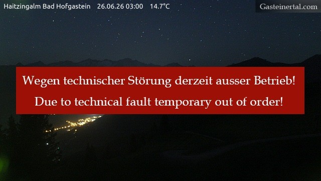 Archiv Foto Webcam Bad Hofgastein: Ausblick Haitzingalm
