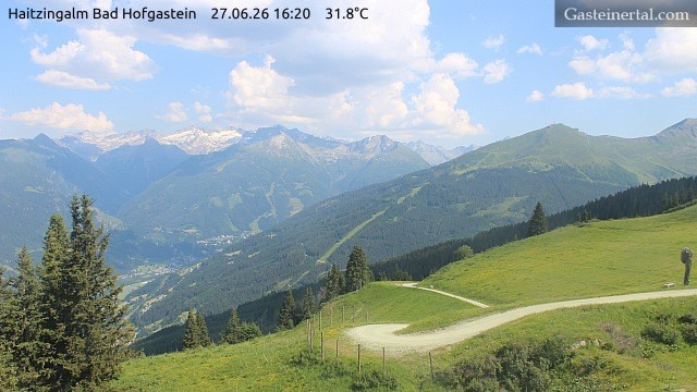 Archiv Foto Webcam Bad Hofgastein: Ausblick Haitzingalm