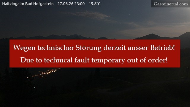 Archiv Foto Webcam Bad Hofgastein: Ausblick Haitzingalm