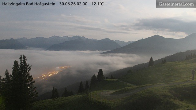Archiv Foto Webcam Bad Hofgastein: Ausblick Haitzingalm