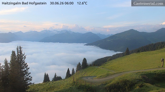 Archiv Foto Webcam Bad Hofgastein: Ausblick Haitzingalm