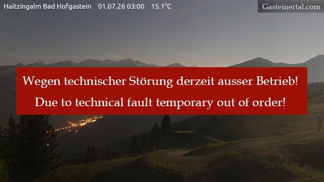 Archived image Webcam Haitzingalm View - Bad Hofgastein