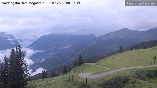 Archiv Foto Webcam Bad Hofgastein: Ausblick Haitzingalm