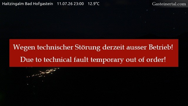 Archiv Foto Webcam Bad Hofgastein: Ausblick Haitzingalm