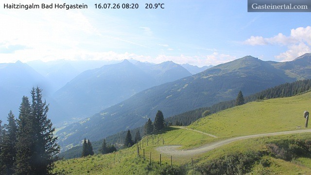 Archiv Foto Webcam Bad Hofgastein: Ausblick Haitzingalm