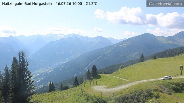 Archiv Foto Webcam Bad Hofgastein: Ausblick Haitzingalm