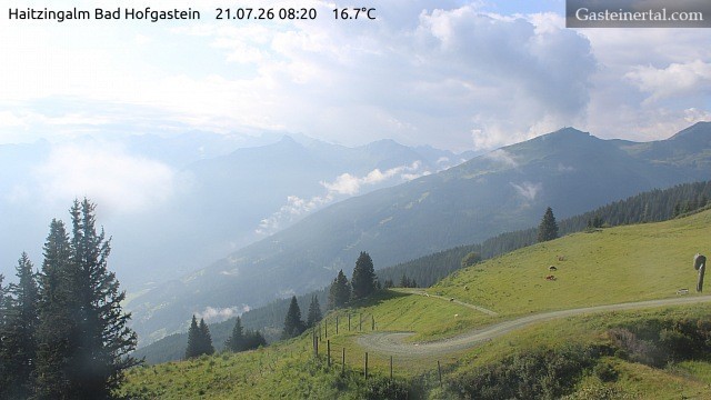 Archiv Foto Webcam Bad Hofgastein: Ausblick Haitzingalm