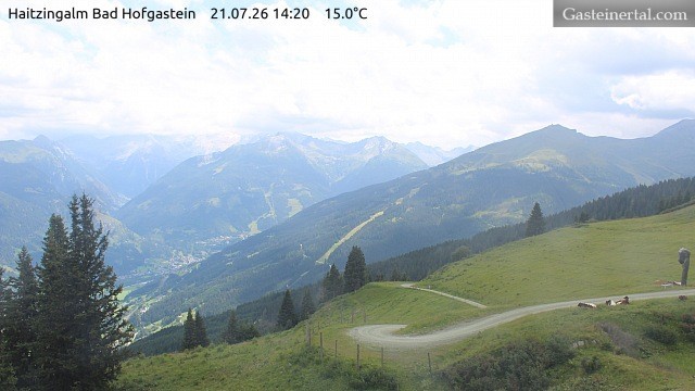Archiv Foto Webcam Bad Hofgastein: Ausblick Haitzingalm