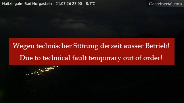 Archiv Foto Webcam Bad Hofgastein: Ausblick Haitzingalm