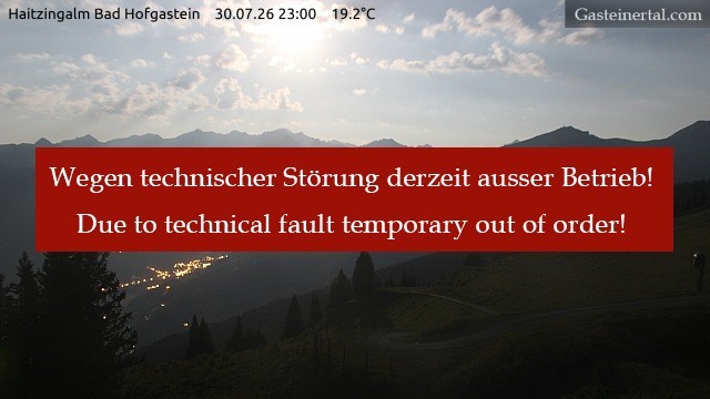 Archiv Foto Webcam Bad Hofgastein: Ausblick Haitzingalm