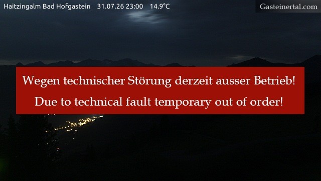 Archiv Foto Webcam Bad Hofgastein: Ausblick Haitzingalm