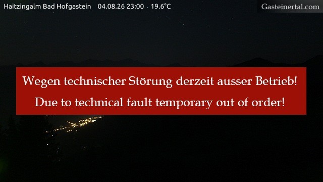 Archiv Foto Webcam Bad Hofgastein: Ausblick Haitzingalm