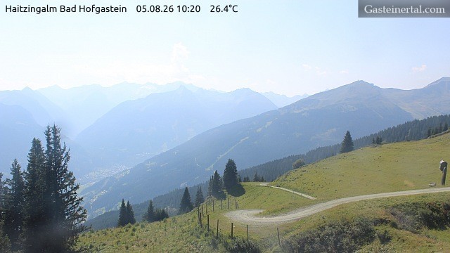 Archiv Foto Webcam Bad Hofgastein: Ausblick Haitzingalm