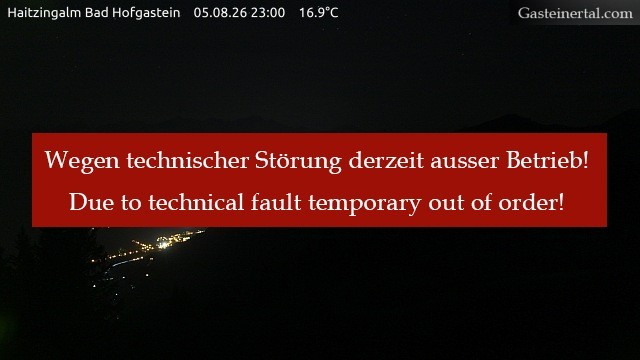 Archiv Foto Webcam Bad Hofgastein: Ausblick Haitzingalm