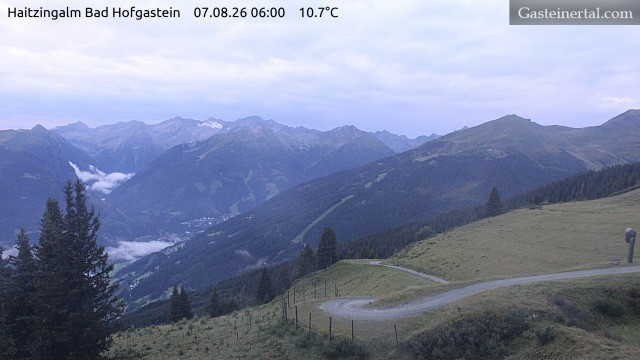 Archiv Foto Webcam Bad Hofgastein: Ausblick Haitzingalm