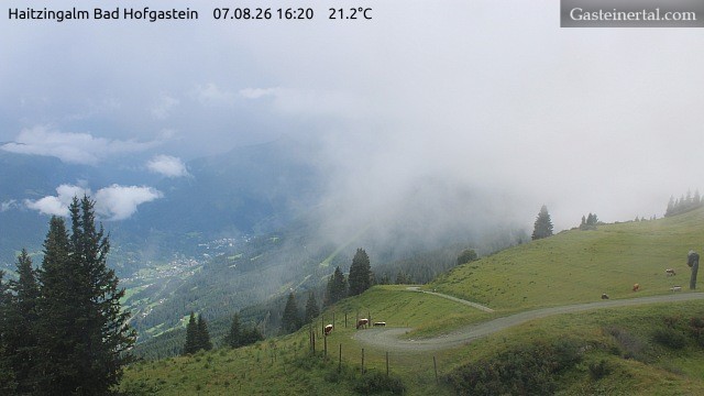 Archiv Foto Webcam Bad Hofgastein: Ausblick Haitzingalm