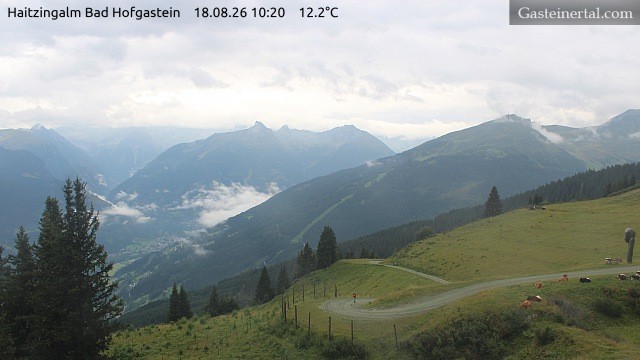 Archiv Foto Webcam Bad Hofgastein: Ausblick Haitzingalm