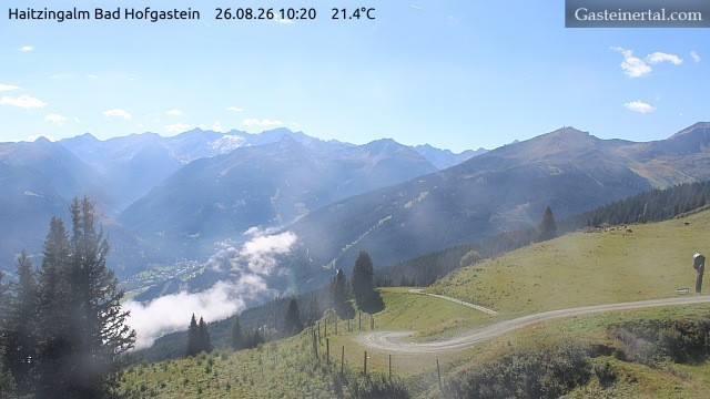 Archiv Foto Webcam Bad Hofgastein: Ausblick Haitzingalm