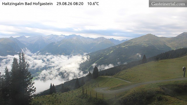 Archiv Foto Webcam Bad Hofgastein: Ausblick Haitzingalm