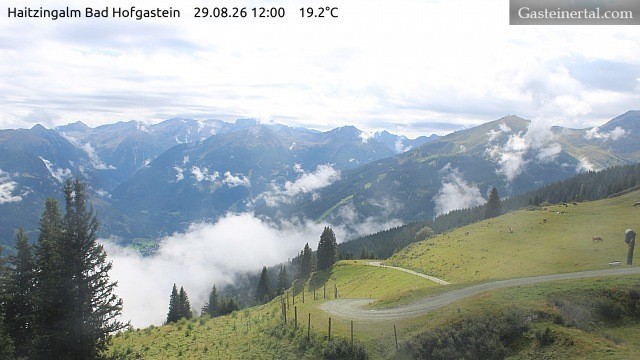 Archiv Foto Webcam Bad Hofgastein: Ausblick Haitzingalm