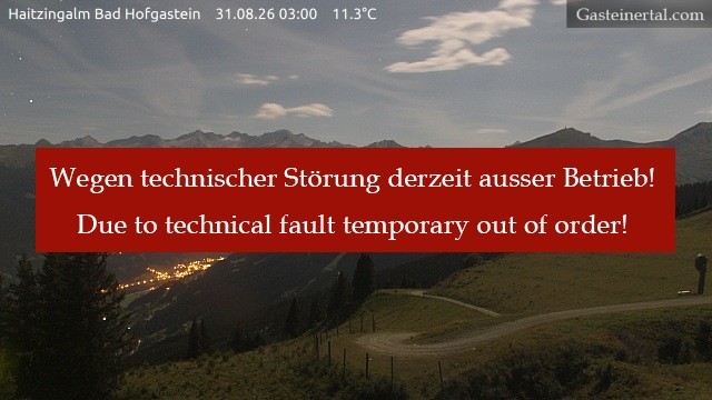 Archiv Foto Webcam Bad Hofgastein: Ausblick Haitzingalm
