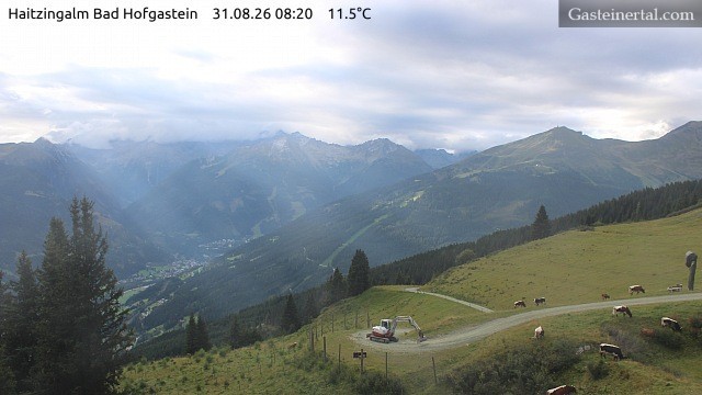 Archiv Foto Webcam Bad Hofgastein: Ausblick Haitzingalm