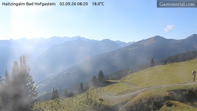 Archiv Foto Webcam Bad Hofgastein: Ausblick Haitzingalm