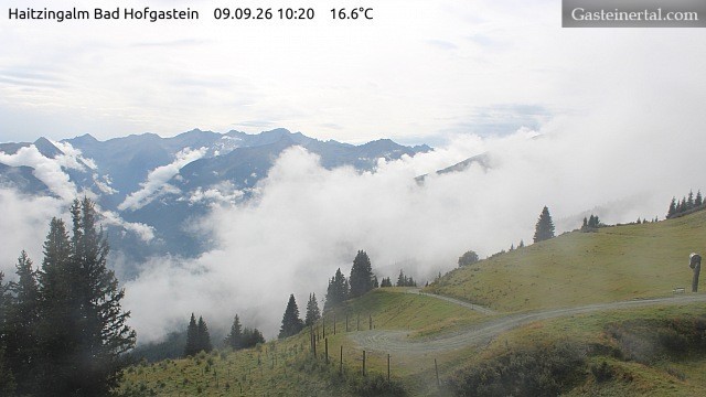 Archiv Foto Webcam Bad Hofgastein: Ausblick Haitzingalm