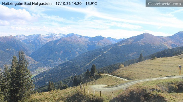 Archiv Foto Webcam Bad Hofgastein: Ausblick Haitzingalm