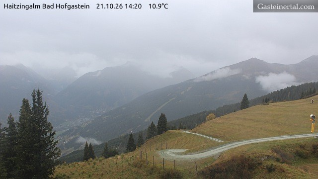 Archiv Foto Webcam Bad Hofgastein: Ausblick Haitzingalm