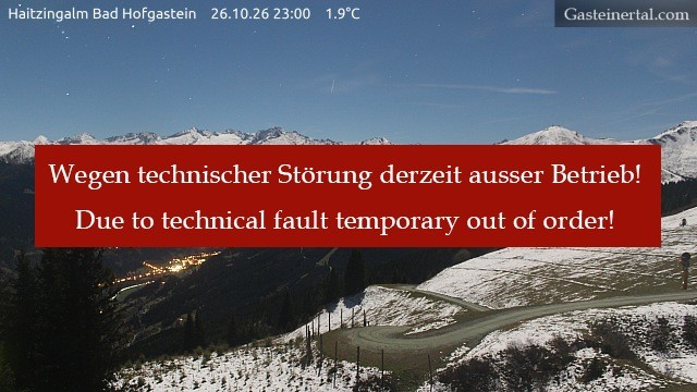 Archiv Foto Webcam Bad Hofgastein: Ausblick Haitzingalm