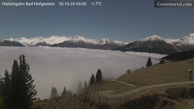Archiv Foto Webcam Bad Hofgastein: Ausblick Haitzingalm