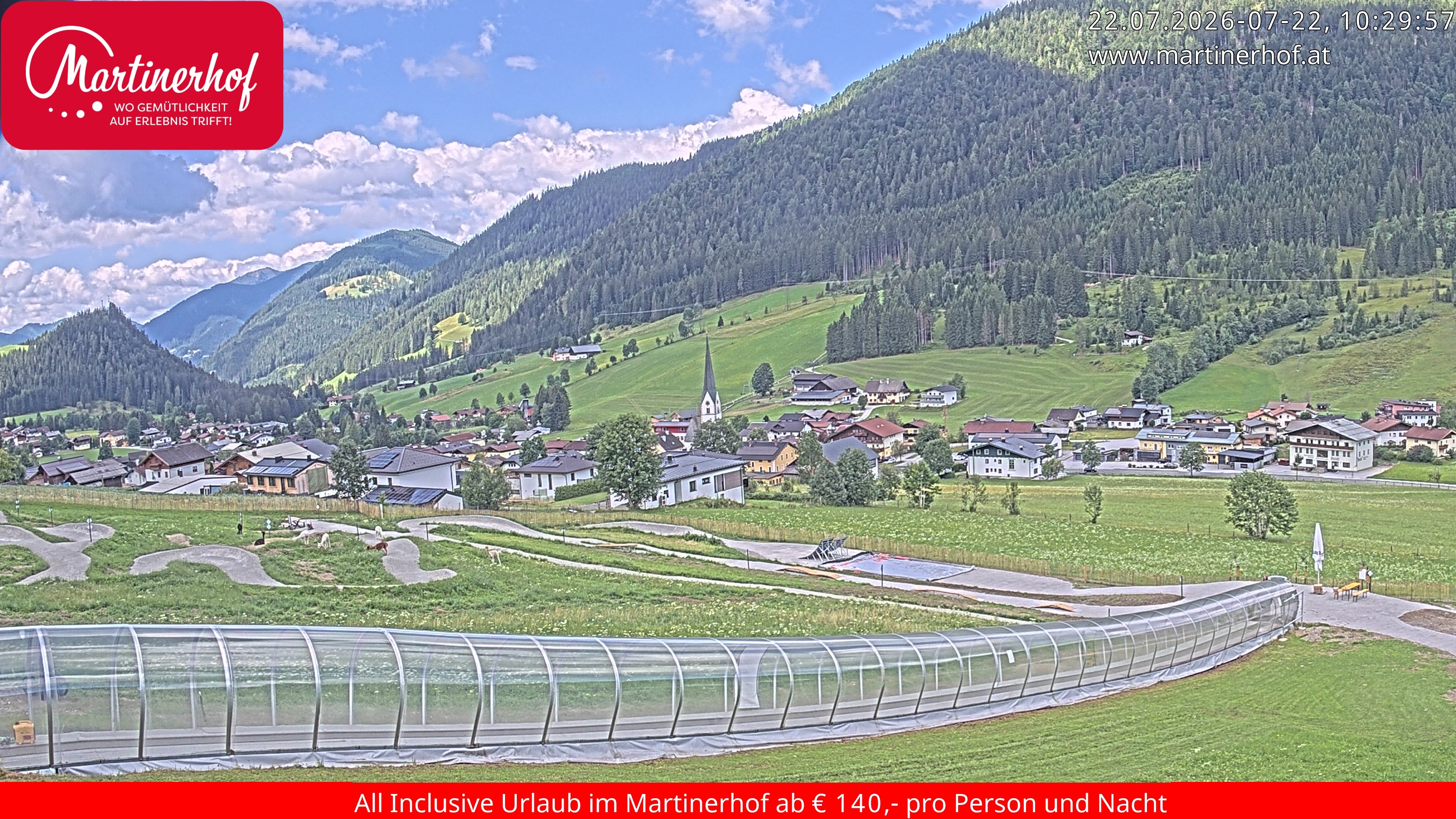 Archiv Foto Webcam Sicht auf St. Martin am Tennengebirge
