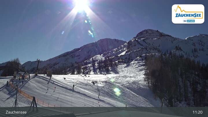 Archived image Webcam Zauchensee: Gamskogelhütte Restaurant