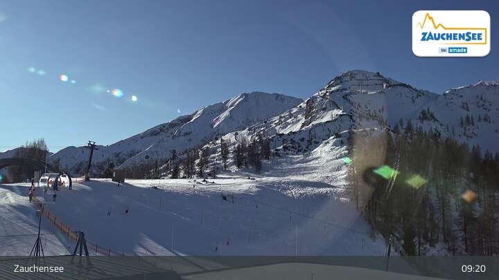 Archived image Webcam Zauchensee: Gamskogelhütte Restaurant