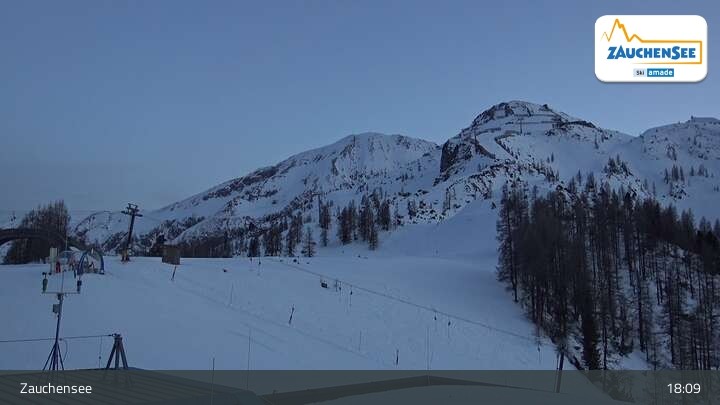 Archived image Webcam Zauchensee: Gamskogelhütte Restaurant