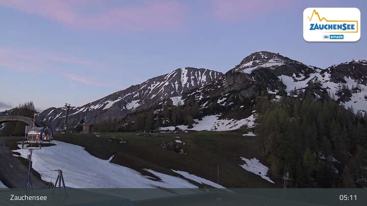 Archived image Webcam Zauchensee: Gamskogelhütte Restaurant
