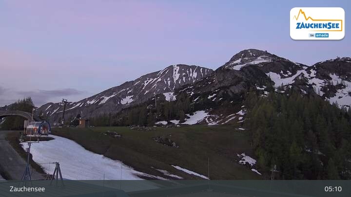 Archived image Webcam Zauchensee: Gamskogelhütte Restaurant