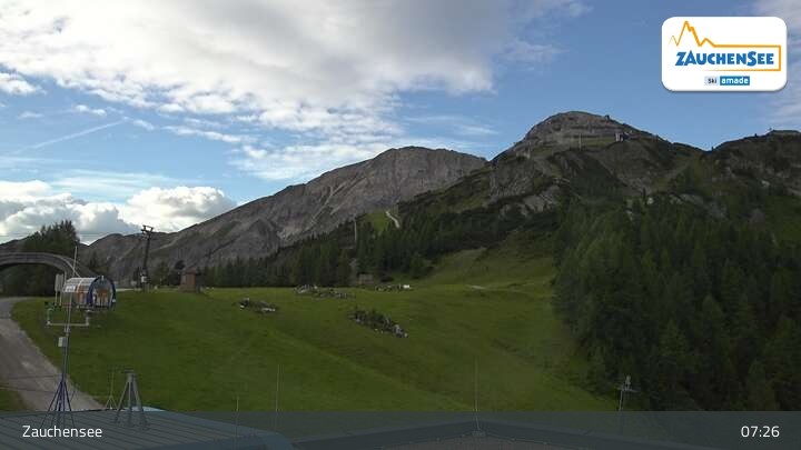 Archived image Webcam Zauchensee: Gamskogelhütte Restaurant