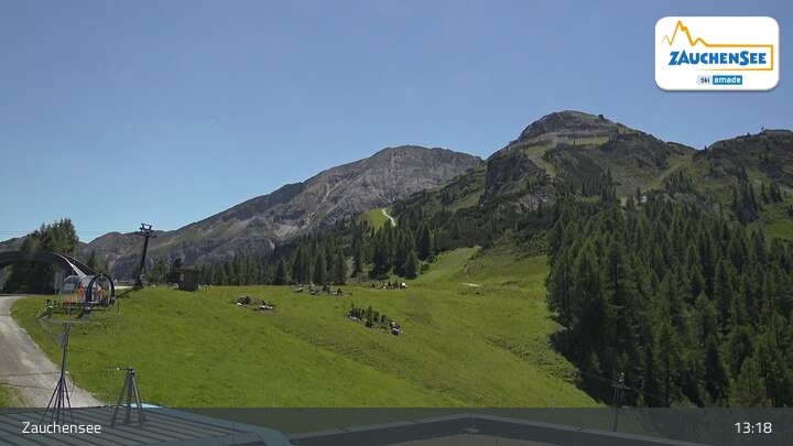 Archived image Webcam Zauchensee: Gamskogelhütte Restaurant