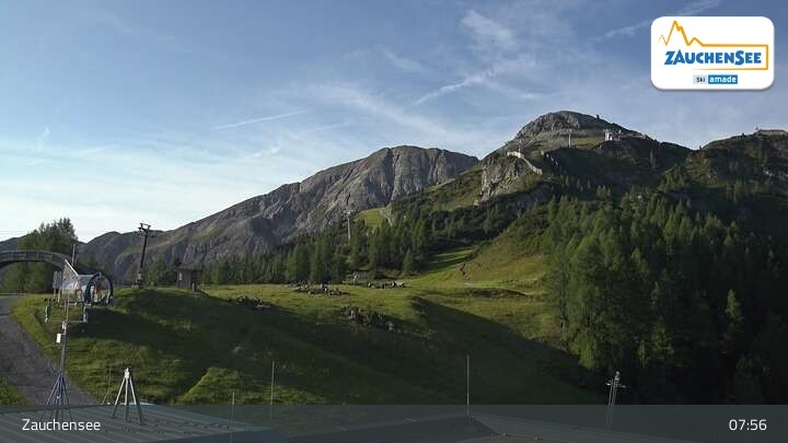 Archived image Webcam Zauchensee: Gamskogelhütte Restaurant